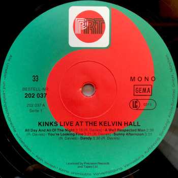 LP The Kinks: Live At Kelvin Hall