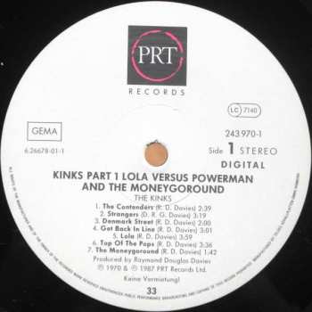 LP The Kinks: Lola Versus Powerman And The Moneygoround Part One