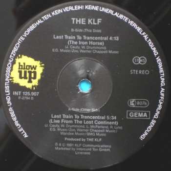 LP The KLF: Last Train To Trancentral (Live From The Lost Continent)