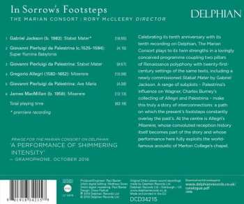 CD The Marian Consort: Sorrow's Footsteps