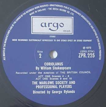 4LP/Set di cofanetti William Shakespeare: Coriolanus