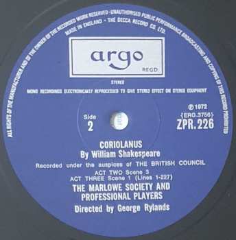4LP/Set di cofanetti William Shakespeare: Coriolanus