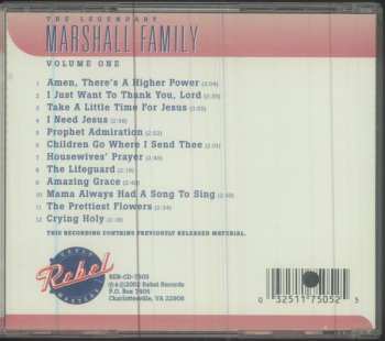 CD The Marshall Family: The Legendary Marshall Family - Volume One