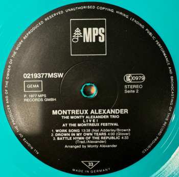 LP The Monty Alexander Trio: Montreux Alexander - Live! At The Montreux Festival CLR | LTD