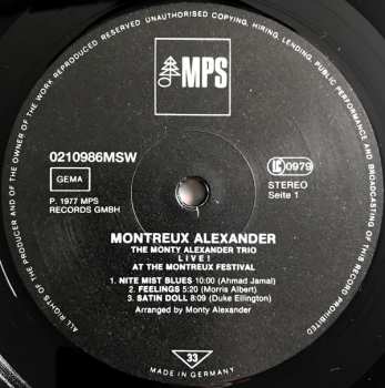 LP The Monty Alexander Trio: Montreux Alexander - Live! At The Montreux Festival