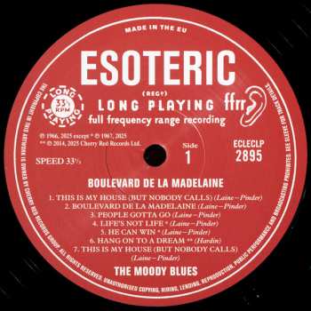 LP The Moody Blues: Boulevard De La Madelaine  - The Denny Cordell Sessions 1966