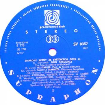 LP The Prague Symphony Orchestra: Sborové Scény Ze Světových Oper