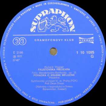 LP The Prague Symphony Orchestra: Romantické Předehry