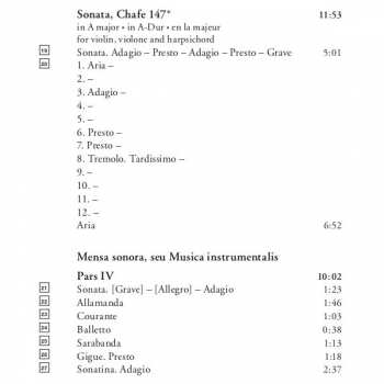 CD Heinrich Ignaz Franz Biber: Mensa Sonora, Seu Musica Instrumentalis, Sonata In A Major