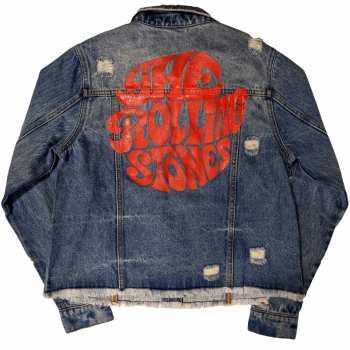 Merce The Rolling Stones: The Rolling Stones Ladies Denim Jacket: Script (back Print) (small) S