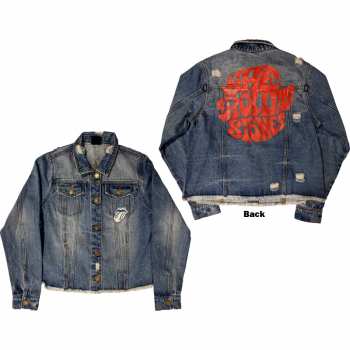 Merce The Rolling Stones: The Rolling Stones Ladies Denim Jacket: Script (back Print) (small) S