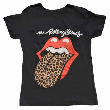 Merch The Rolling Stones: Donne Maglietta Leopard Print Tongue