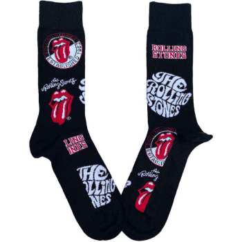 Merce The Rolling Stones: The Rolling Stones Unisex Ankle Socks: Logos (black) (uk Size 4 - 7) 36 - 42