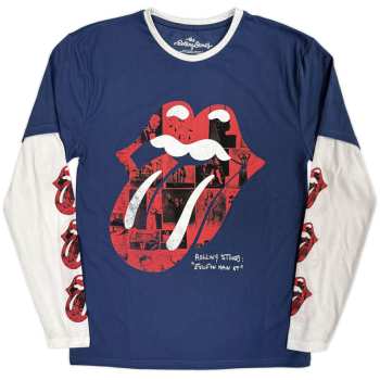 Merch The Rolling Stones: Layered Long Sleeve Maglietta Collage Tongue