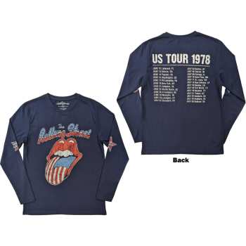 Merce The Rolling Stones: The Rolling Stones Unisex Long Sleeve T-shirt: Us Tour '78 (back & Sleeve Print) (small) S