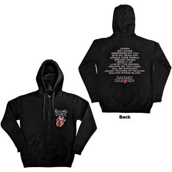 Merce The Rolling Stones: The Rolling Stones Unisex Zipped Hoodie: Hackney Diamonds Tracklist (back Print) (small) S