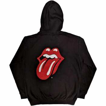 Merce The Rolling Stones: The Rolling Stones Unisex Zipped Hoodie: Logo & Tongue (back Print) (small) S