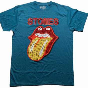 Merce The Rolling Stones: The Rolling Stones Unisex T-shirt: Dia Tongue (diamante) (small) S