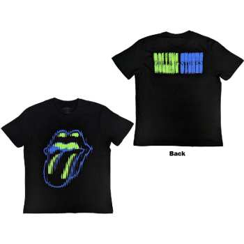 Merce The Rolling Stones: The Rolling Stones Unisex T-shirt: Distorted Tongue (back Print) (small) S