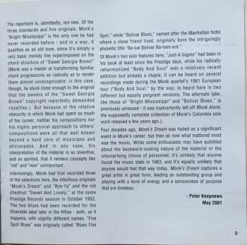 CD The Thelonious Monk Quartet: Monk's Dream