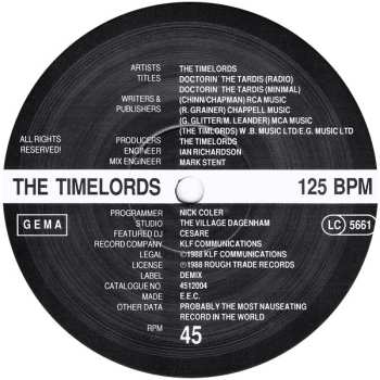 LP The Timelords: Doctorin' The Tardis