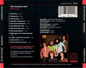 CD The Tony Rice Unit: Manzanita