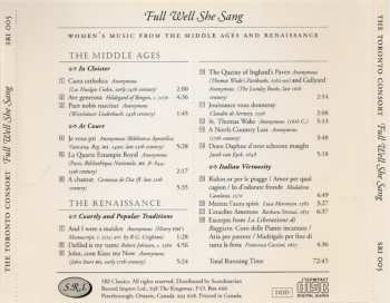 CD Toronto Consort: Full Well She Sang - Women's Music From The Middle Ages & Renaissance