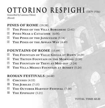 CD Lowell E. Graham: Fountains Of Rome, Pines Of Rome, Roman Festivals