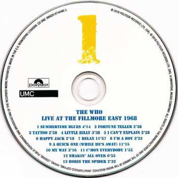 2CD The Who: Live At The Fillmore East 1968 DLX