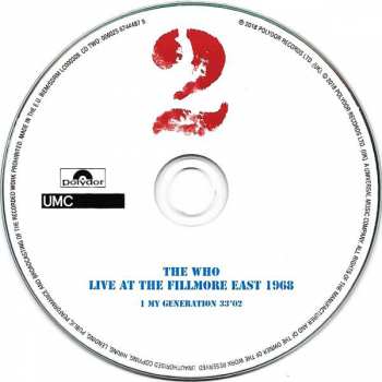 2CD The Who: Live At The Fillmore East 1968 DLX