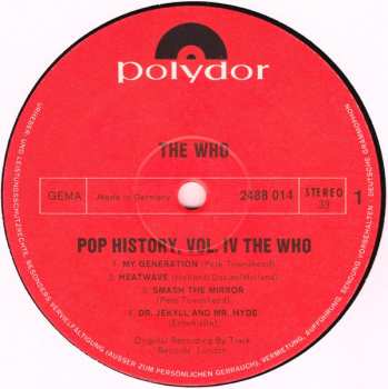 2LP The Who: Pop History Vol 4