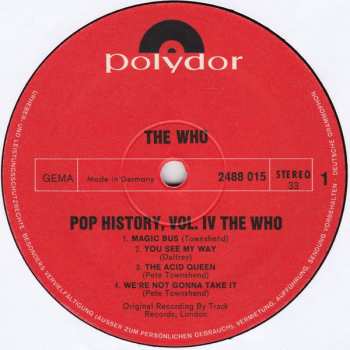 2LP The Who: Pop History Vol 4