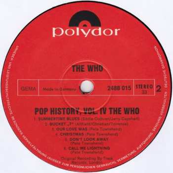 2LP The Who: Pop History Vol 4