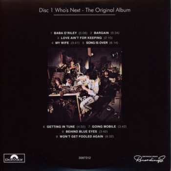 10CD/Set di cofanetti/Blu-ray The Who: Who's Next | Life House DLX | LTD
