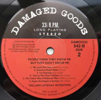 LP The William Loveday Intention: People Think They Know Me ... ... But They Don’t Know Me