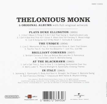 5CD/Set di cofanetti Thelonious Monk: 5 Original Albums