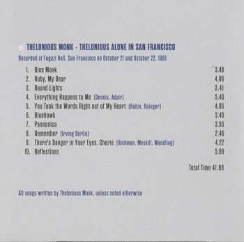 10CD/Set di cofanetti Thelonious Monk: Milestones Of A Legend