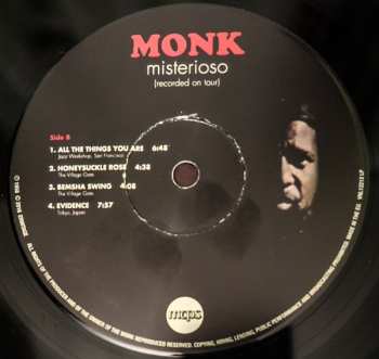 LP Thelonious Monk: Misterioso (Recorded On Tour)
