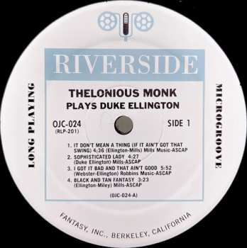 LP Thelonious Monk: Thelonious Monk Plays Duke Ellington