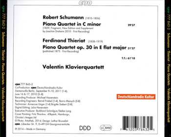 CD Robert Schumann: Piano Quartet Op. 30; Youth Piano Quartet