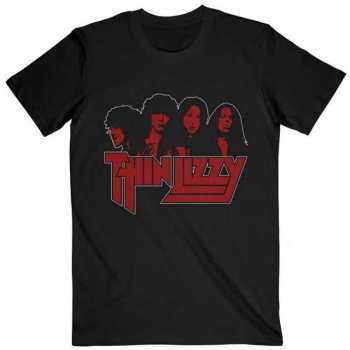 Album Thin Lizzy: Maglietta Band Photo Logo Thin Lizzy