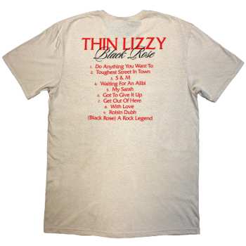 Merce Thin Lizzy: Thin Lizzy Unisex T-shirt: Black Rose Tracklist (back Print) (small) S