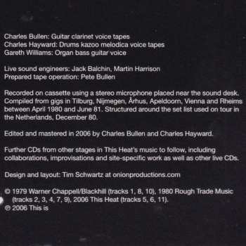 CD This Heat: Live 80/81