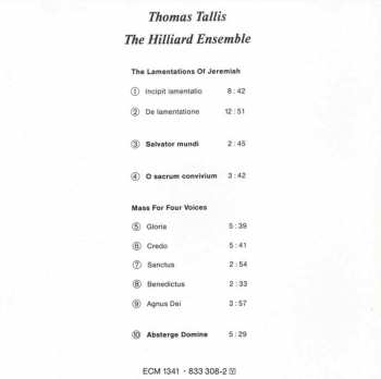 CD The Hilliard Ensemble: The Lamentations Of Jeremiah