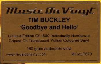 LP Tim Buckley: Goodbye And Hello LTD | NUM | CLR