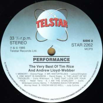 LP Philharmonia Orchestra: Performance (The Very Best Of Tim Rice & Andrew Lloyd Webber)