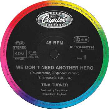 LP Tina Turner: We Don't Need Another Hero (Thunderdome)