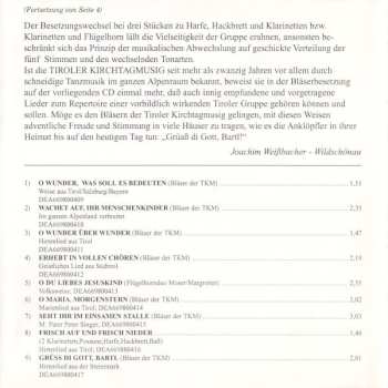 CD Tiroler Kirchtagmusig: Weinachtliche Weisen Mit Der Tiroler Kirchtagmusig (Wachet Auf, Ihr Menschenkinder)