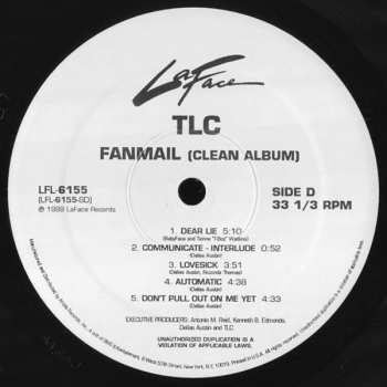 2LP TLC: Fanmail (Clean Album)
