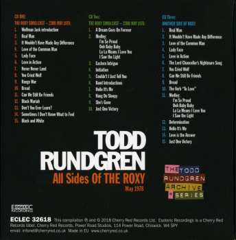 3CD Todd Rundgren: All Sides Of The Roxy - May 1978